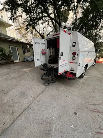 Magnet Plumbing service vehicle on-site for Slab Leak Repair in Fairchild